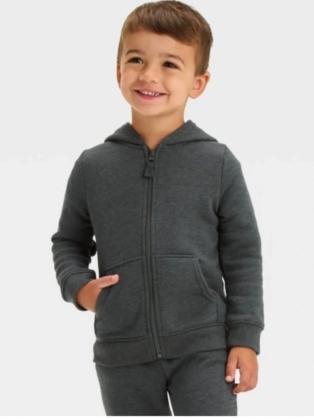 🔸NWT🔸Cat & Jack Grey Fleece Joggers and Hoodie - 4T